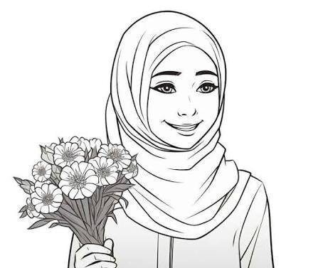  نقاشی دختر با حجاب فانتزی