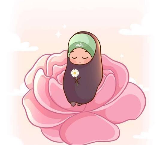  نقاشی دختر با حجاب فانتزی