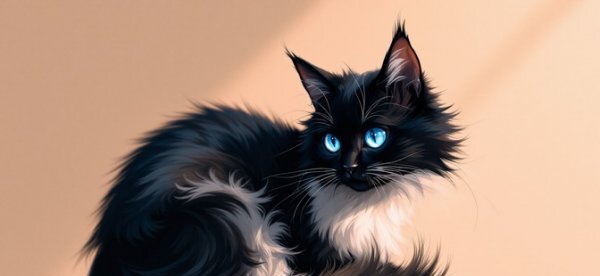  دانلود عکس گربه سیاه با چشمان آبی