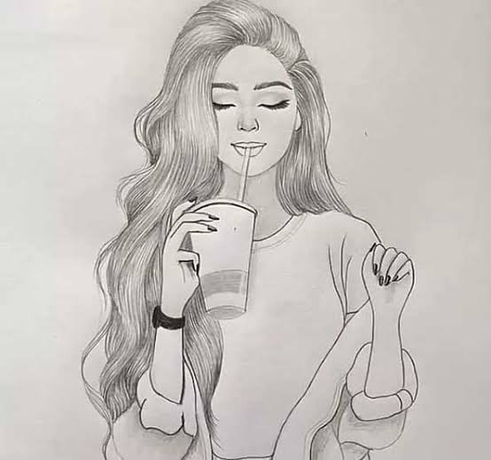 نقاشی دختر با لباس نیم تنه