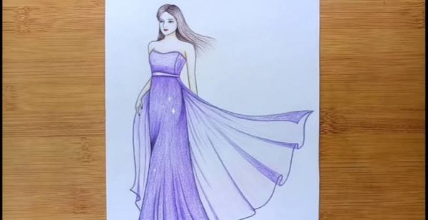  نقاشی لباس دخترانه فانتزی