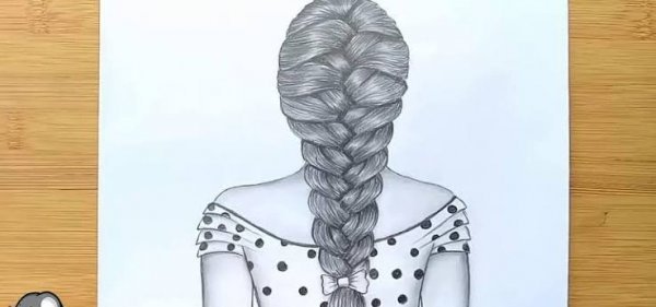  والپیپر نقاشی دختر با کوله پشتی و موهای بافت شده