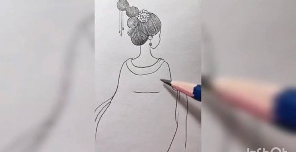 نقاشی دختر از پشت اسان