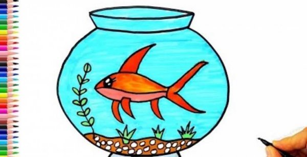 نقاشی ماهی در آب