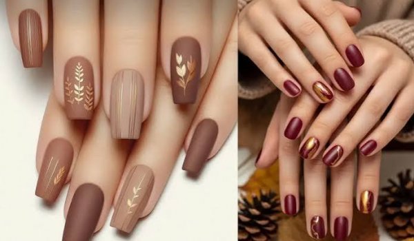  طرح ناخن پاییزی مینیمال