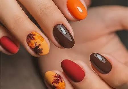  طرح ناخن پاییزی ساده و شیک
