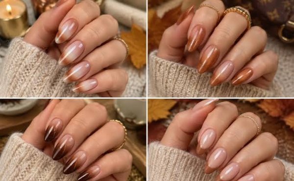  طرح ناخن پاییزی فرنچ