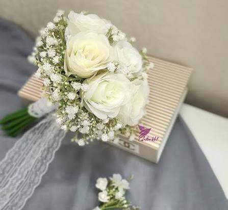  عکس دسته گل رز سفید جدید برای عقد و عروسی
