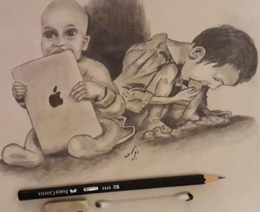 نقاشی سیاه قلم پسر برای پروفایل خفن