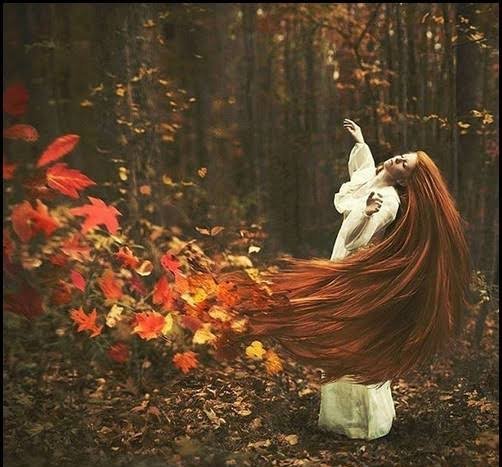  عکس برگ پاییزی در دست دختر
