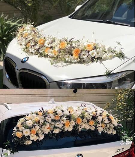  گل ارایی ماشین عروس ساده و شیک