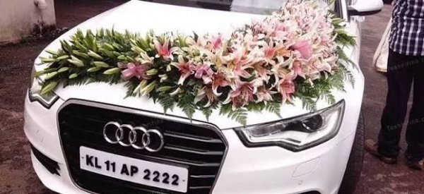  گل ارایی ماشین عروس ساده و شیک