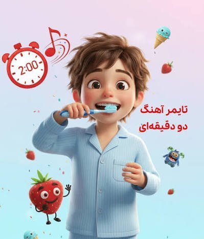 عکس پسر بچه خندان با مسواک و خمیر دندان