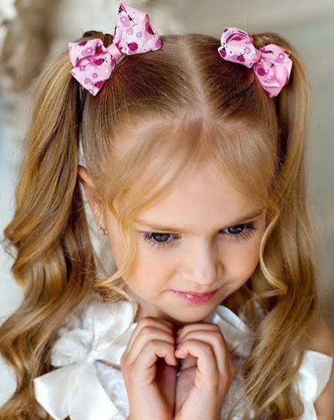  عکس دختر بچه با مدل موهای عروسکی کیوت