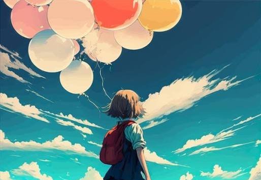  عکس انیمه ای پرواز بادبادک دخترانه