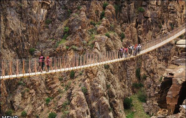  عکس پل معلق در جنگل پاییزی