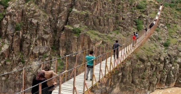  عکس پل معلق در جنگل پاییزی