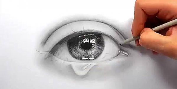 عکس نقاشی چشم اشکی دختر