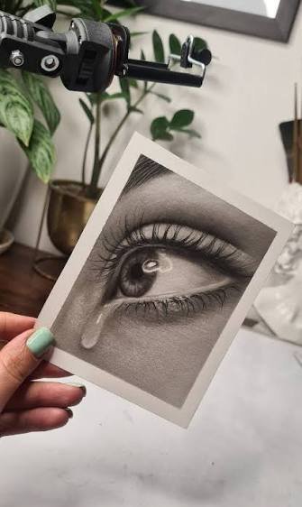  عکس نقاشی چشم اشکی دختر