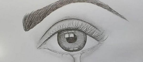  عکس نقاشی چشم اشکی دختر