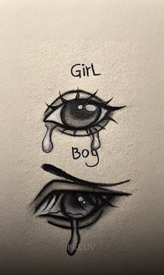  عکس نقاشی چشم اشکی دختر