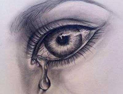  عکس نقاشی چشم اشکی دختر