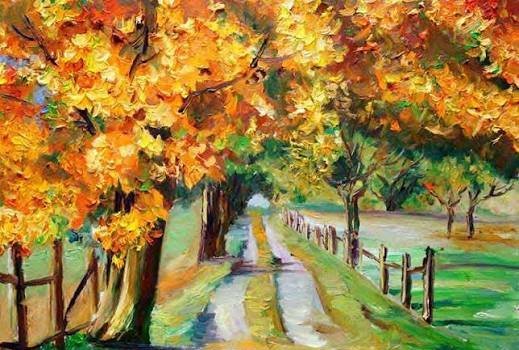  نقاشی منظره پاییزی با کیفیت فول اچ دی