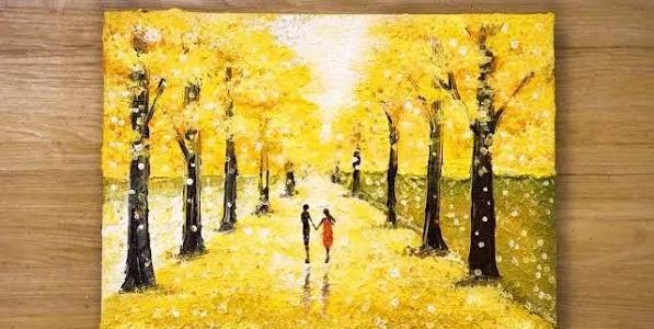  نقاشی درخت پاییزی ساده