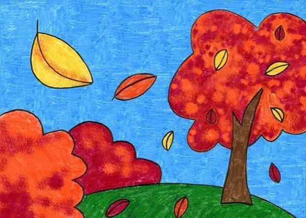 نقاشی پاییز آسان