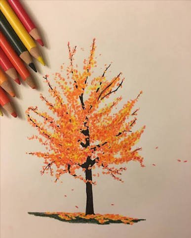  نقاشی پاییز آسان