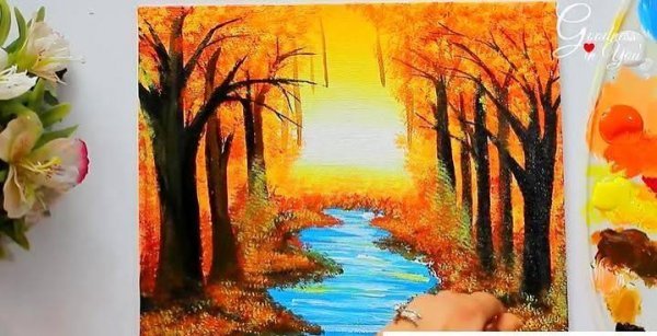  نقاشی پاییز برای مدرسه