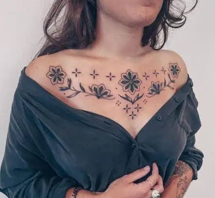  طرح تاتو سينه زنانه جدید