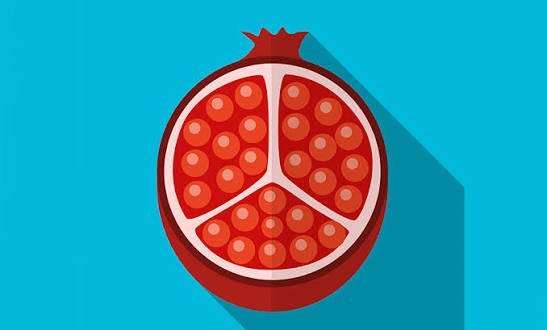  نقاشی انار قرمز خندان با کیفیت عالی