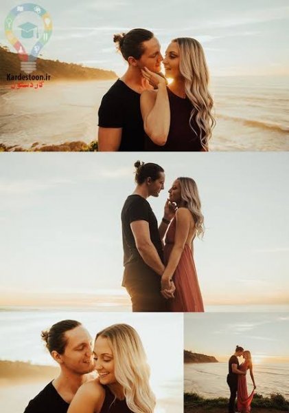  عکس عاشقانه دونفره لب ساحل