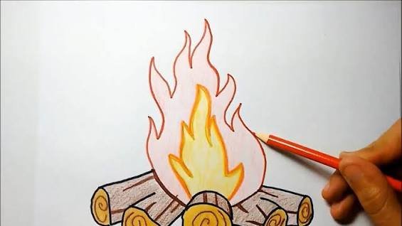  نقاشی آتش آسان