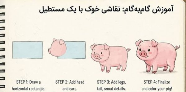  نقاشی خوک ساده