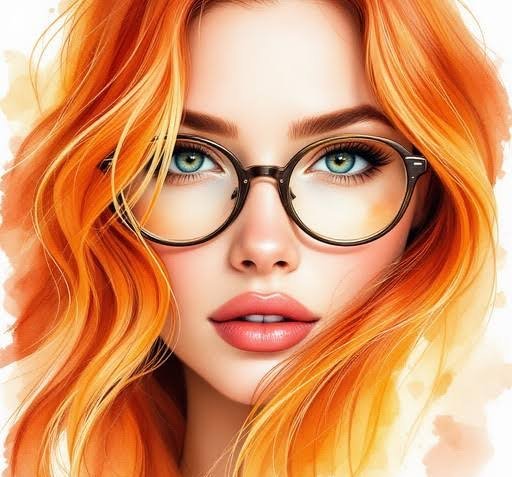  دانلود عکس چهره دختر گرافیکی با موهای رنگارنگ