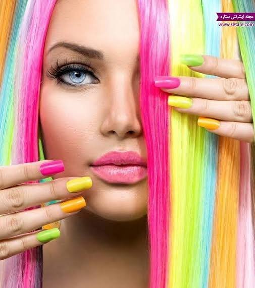  عکس موهای رنگی رنگی