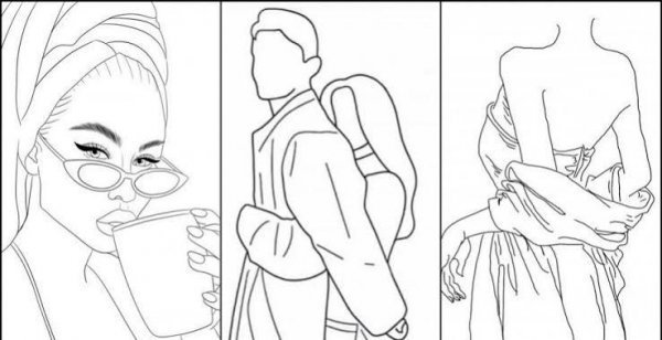  نقاشی ساده و مینیمال دختر