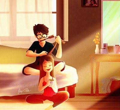  عکس کارتونی عاشقانه با سبک هنری برای تصویر زمینه