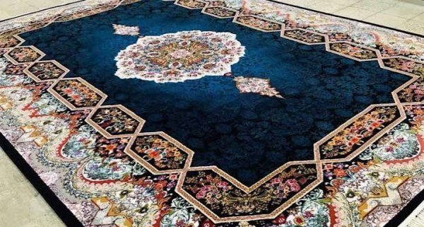  عکس فرش ایرانی آبی رنگ کاشان