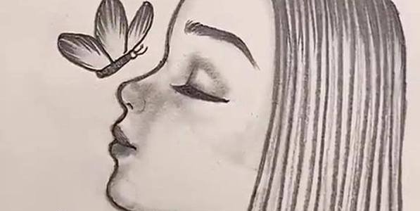  نقاشی سیاه قلم ساده کودکانه دخترانه