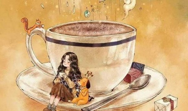  عکس سیاه و سفید زن با فنجان قهوه برای پروفایل