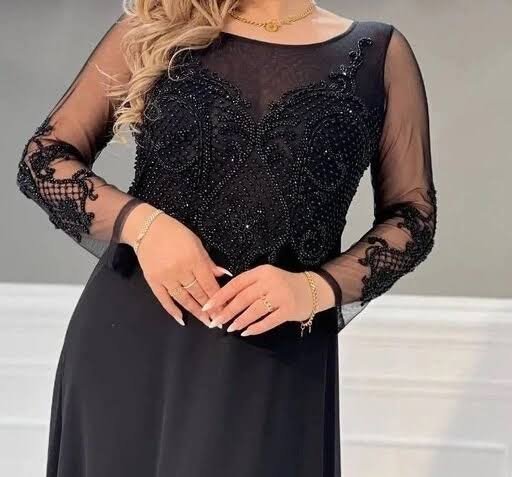  لباس مجلسی سنگ دوزی شده مشکی