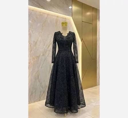  لباس مجلسی سنگ دوزی شده مشکی