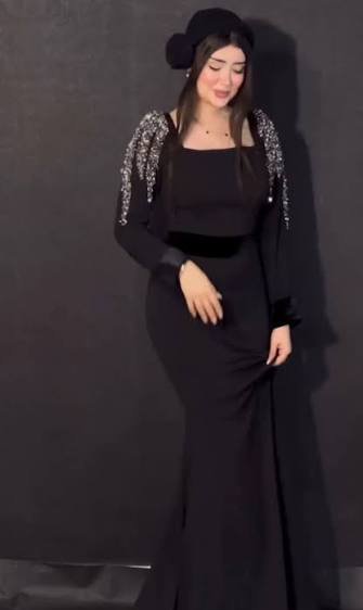  لباس مجلسی سنگ دوزی شده مشکی