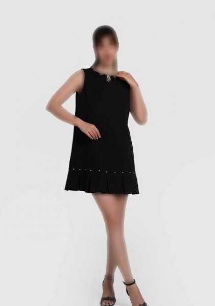  لباس مجلسی سنگ دوزی شده مشکی کوتاه