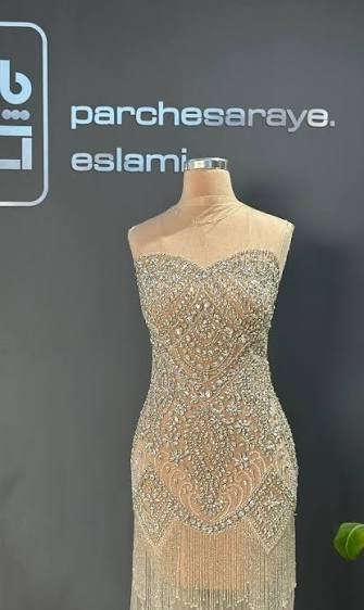  لباس مجلسی سنگ دوزی شده کوتاه