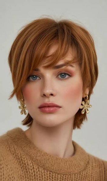 عکس پرتره زن با موهای کوتاه