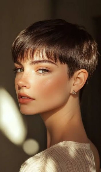 عکس پرتره زن با موهای کوتاه